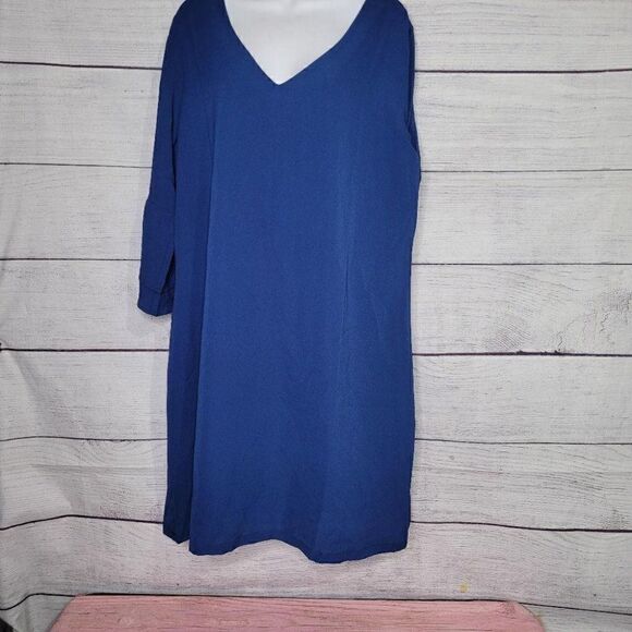 Women's V Neck Bell Sleeve Mini Dress XL - Picture 1 of 5